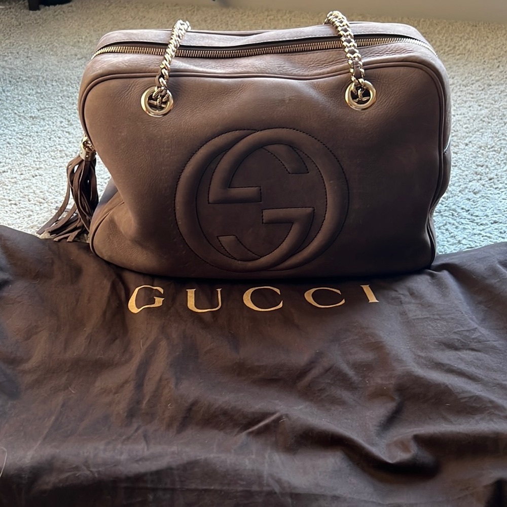 Gucci Suede Soho Tassel Charm bag on chain